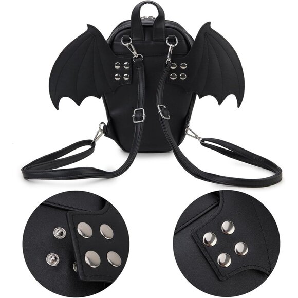 Gothic Coffin Shaped Shoulder Bag and Backpack for Women Halloween Style - Picture 8 of 9